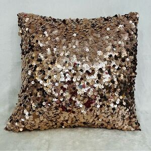 Sequin Throw Pillow - Rose Gold/Champagne 16 inch by 16 inch